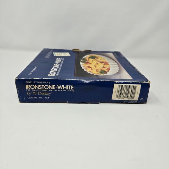Mr. Dudley Ironstone White Quiche Dish for Microwave‎ Conventional Ovens 8" D - Picture 6 of 9